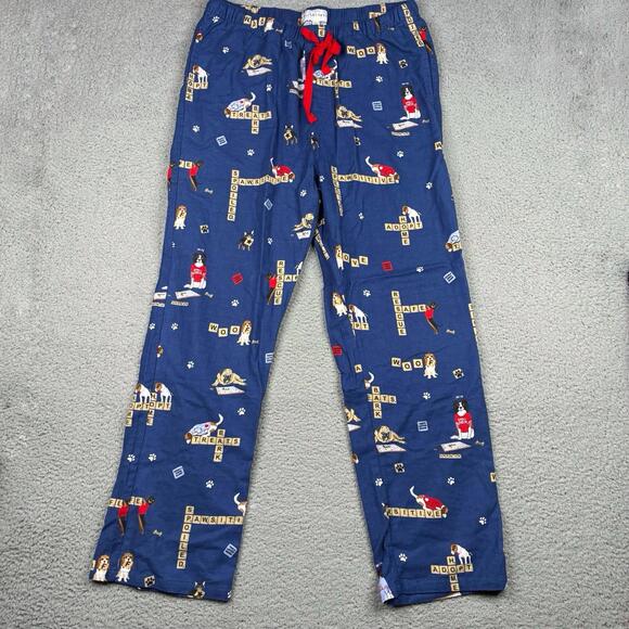 PJ Salvage Flannel Pajama Set Love Leo Rescue Dogs Woman’s Large Dark Denim NWT - Picture 6 of 9